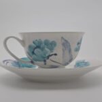 Taza de porcelana con Plato Flores del cielo