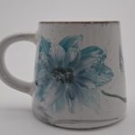 Taza de Porcelana Tipo Mate Flor Celeste