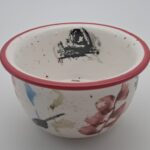 Compotera de Porcelana con vivo rojo